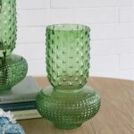 Artekko Glassy Πράσινο Γυάλινο Βάζο (21.5x21.5x32.6)cm