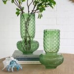 Artekko Glassy Πράσινο Γυάλινο Βάζο (21.5x21.5x32.6)cm