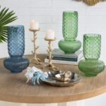 Artekko Glassy Πράσινο Γυάλινο Βάζο (21.5x21.5x32.6)cm