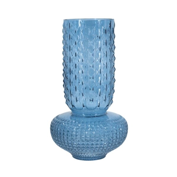 Artekko Glassy Μπλε Γυάλινο Βάζο (21.3x21.3x38.3)cm