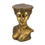 Artekko Statue Χρυσό Βοηθητικό Τραπέζι με Προτομή από Μαγνήσιο (35x34x50)cm