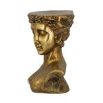 Artekko Statue Χρυσό Βοηθητικό Τραπέζι με Προτομή από Μαγνήσιο (35x34x50)cm
