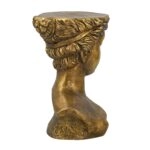 Artekko Statue Χρυσό Βοηθητικό Τραπέζι με Προτομή από Μαγνήσιο (35x34x50)cm