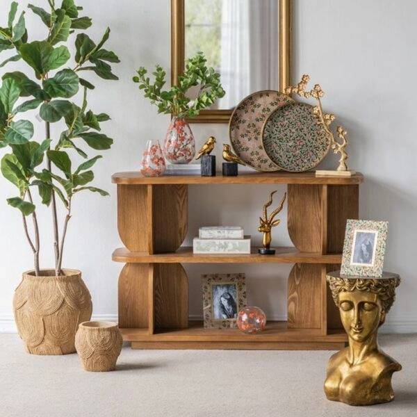 Artekko Statue Χρυσό Βοηθητικό Τραπέζι με Προτομή από Μαγνήσιο (35x34x50)cm