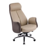 ΚΑΡΕΚΛΑ ΓΡΑΦΕΙΟΥ DRAMON HM18356.02 ΜΠΕΖ-ΚΑΦΕ PU ΔΕΡΜΑ--ΒΑΣΗ ΧΡΩΜΙΟΥ 66x70x132.5Υεκ