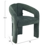 ΠΟΛΥΘΡΟΝΑ ΤΡΑΠΕΖΑΡΙΑΣ NEZA HM18362.04 ΠΡΑΣΙΝΟ ΥΦΑΣΜΑ 64x60x76,5Υεκ