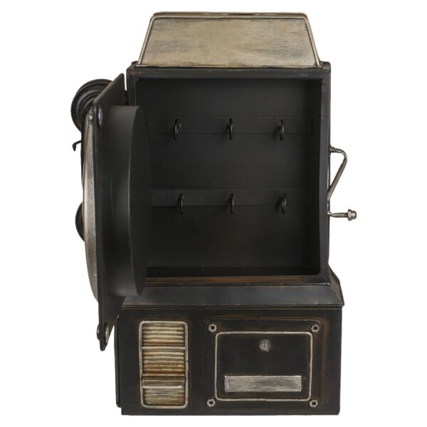 Κλειδοθήκη Τηλέφωνο 6 Θέσεων Με Ρολόι Μπρονζέ/Μαύρο Μέταλλο 26x35.5cm