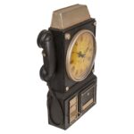 Κλειδοθήκη Τηλέφωνο 6 Θέσεων Με Ρολόι Μπρονζέ/Μαύρο Μέταλλο 26x35.5cm