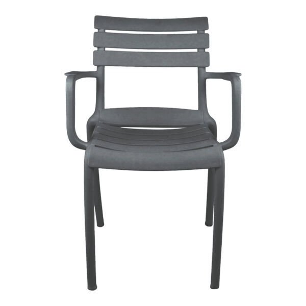 Πολυθρόνα Almea στοιβαζόμενη pp ανθρακί 58x56x82εκ
