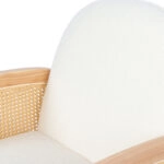 Πολυθρόνα Stedy  λευκό μπουκλέ ύφασμα με πόδι σε φυσική απόχρωση 78x64x82εκ