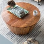 Artekko Jali Καφέ Ξύλινο Τραπέζι Σαλονιού (93x93x46)cm