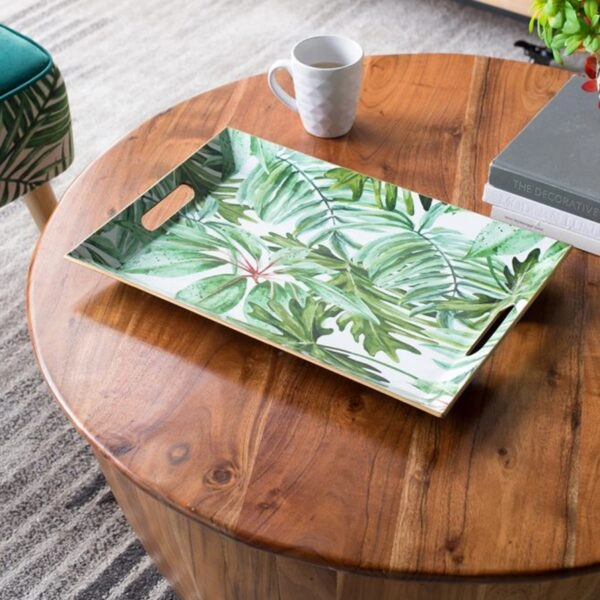 Artekko Jali Καφέ Ξύλινο Τραπέζι Σαλονιού (93x93x46)cm