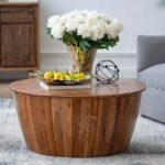 Artekko Jali Καφέ Ξύλινο Τραπέζι Σαλονιού (93x93x46)cm