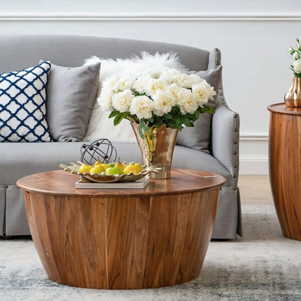 Artekko Jali Καφέ Ξύλινο Τραπέζι Σαλονιού (93x93x46)cm