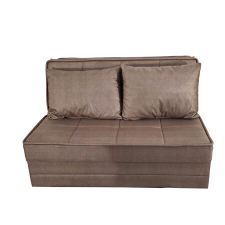 Artekko Thales Καφέ Διθέσιος Καναπές με Αποθηκευτικό Χώρο (110x140x90)cm Κρεβάτι (200x140x45)cm