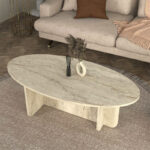 Τραπεζάκι σαλονιού Ravey Megapap χρώμα travertine 120x60x39,6εκ.