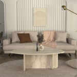 Τραπεζάκι σαλονιού Ravey Megapap χρώμα travertine 120x60x39,6εκ.