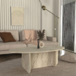 Τραπεζάκι σαλονιού Ravey Megapap χρώμα travertine 120x60x39,6εκ.