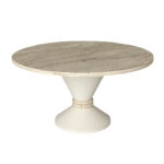 Τραπεζάκι σαλονιού Lepper Megapap χρώμα travertine - sandstone Ø75x39,8εκ.