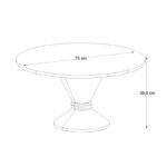 Τραπεζάκι σαλονιού Lepper Megapap χρώμα travertine - sandstone Ø75x39,8εκ.