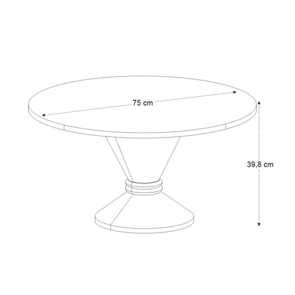 Τραπεζάκι σαλονιού Lepper Megapap χρώμα travertine - sandstone Ø75x39,8εκ.