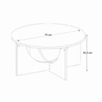 Τραπεζάκι σαλονιού Lemmar Megapap χρώμα sandstone Ø75x36,8εκ.