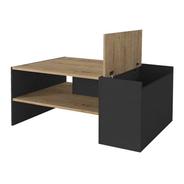 Τραπεζάκι σαλονιού Izia Megapap χρώμα sapphire oak - ανθρακί 110x60x45εκ.