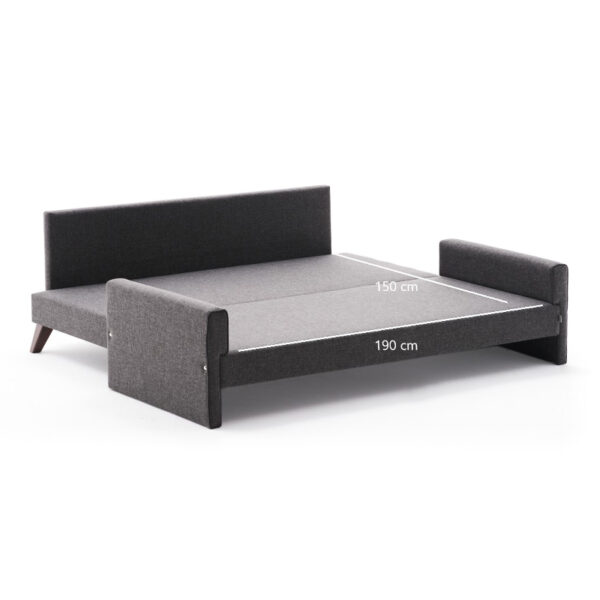 Καναπές - κρεβάτι Bella τριθέσιος υφασμάτινος χρώμα ανθρακί 208x81x85εκ.