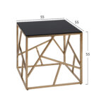 ΒΟΗΘΗΤΙΚΟ ΤΡΑΠΕΖΑΚΙ JANA ΜΕ ΜΑΥΡΟ ΓΥΑΛΙ ΚΑΙ ΕΠΙΧΡΥΣΗ ΒΑΣΗ 55X55Χ55Y EK.HM8619.01