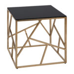 ΒΟΗΘΗΤΙΚΟ ΤΡΑΠΕΖΑΚΙ JANA ΜΕ ΜΑΥΡΟ ΓΥΑΛΙ ΚΑΙ ΕΠΙΧΡΥΣΗ ΒΑΣΗ 55X55Χ55Y EK.HM8619.01