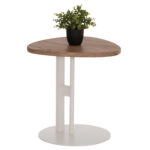 ΒΟΗΘΗΤΙΚΟ ΤΡΑΠΕΖΙ ΟΒΑΛ ALPER HM18328 MDF SONAMA--ΜΕΤΑΛΛΟ ΛΕΥΚΟ 50x50x51Υεκ.