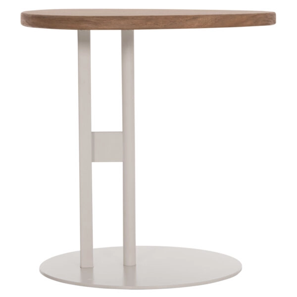 ΒΟΗΘΗΤΙΚΟ ΤΡΑΠΕΖΙ ΟΒΑΛ ALPER HM18328 MDF SONAMA--ΜΕΤΑΛΛΟ ΛΕΥΚΟ 50x50x51Υεκ.