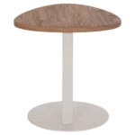 ΒΟΗΘΗΤΙΚΟ ΤΡΑΠΕΖΙ ΟΒΑΛ ALPER HM18328 MDF SONAMA--ΜΕΤΑΛΛΟ ΛΕΥΚΟ 50x50x51Υεκ.