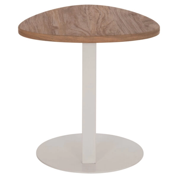 ΒΟΗΘΗΤΙΚΟ ΤΡΑΠΕΖΙ ΟΒΑΛ ALPER HM18328 MDF SONAMA--ΜΕΤΑΛΛΟ ΛΕΥΚΟ 50x50x51Υεκ.