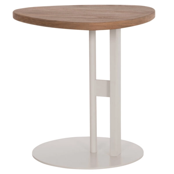 ΒΟΗΘΗΤΙΚΟ ΤΡΑΠΕΖΙ ΟΒΑΛ ALPER HM18328 MDF SONAMA--ΜΕΤΑΛΛΟ ΛΕΥΚΟ 50x50x51Υεκ.