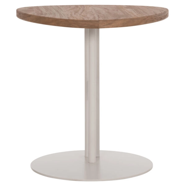 ΒΟΗΘΗΤΙΚΟ ΤΡΑΠΕΖΙ ΟΒΑΛ ALPER HM18328 MDF SONAMA--ΜΕΤΑΛΛΟ ΛΕΥΚΟ 50x50x51Υεκ.