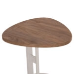 ΒΟΗΘΗΤΙΚΟ ΤΡΑΠΕΖΙ ΟΒΑΛ ALPER HM18328 MDF SONAMA--ΜΕΤΑΛΛΟ ΛΕΥΚΟ 50x50x51Υεκ.