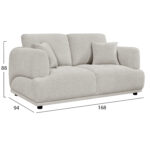 ΚΑΝΑΠΕΣ 2-ΘΕΣΙΟΣ STRUCTO HM3330.02 ΑΝΟΙΧΤΟ ΜΠΕΖ ΥΦΑΣΜΑ 168x94x88Υεκ.