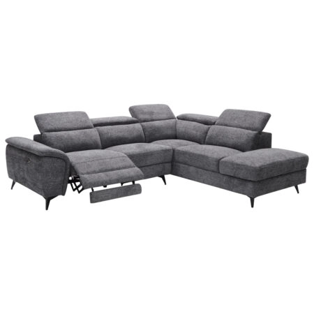 ΚΑΝΑΠΕΣ ΔΕΞΙΑ ΓΩΝΙΑ-ΑΝΑΚΛΙΣΗ & ΑΠΟΘ.ΧΩΡΟΣ-RESTRO HM3339.01R ΓΚΡΙ ΥΦΑΣΜΑ 284x224x76Υεκ