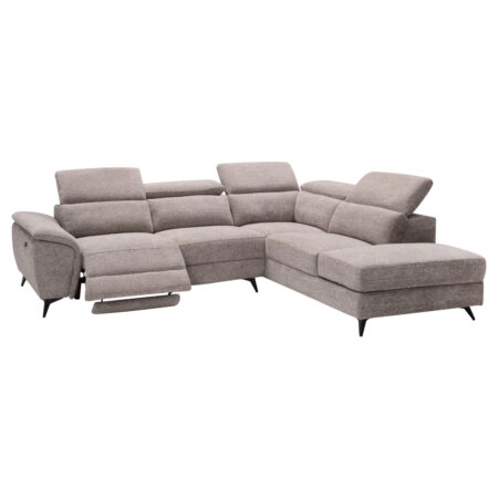 ΚΑΝΑΠΕΣ ΔΕΞΙΑ ΓΩΝΙΑ-ΑΝΑΚΛΙΣΗ & ΑΠΟΘ.ΧΩΡΟΣ-RESTRO HM3339.02R ΜΠΕΖ ΥΦΑΣΜΑ 284x224x76Υ