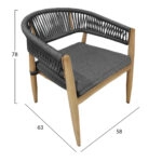 ΠΟΛΥΘΡΟΝΑ ΑΛΟΥΜΙΝΙΟΥ LISTON HM6646 ΒΑΜΒΟΟ LOOK---ΣΧΟΙΝΙ & OLEFIN ΑΝΘΡΑΚΙ 58x63x78Υ