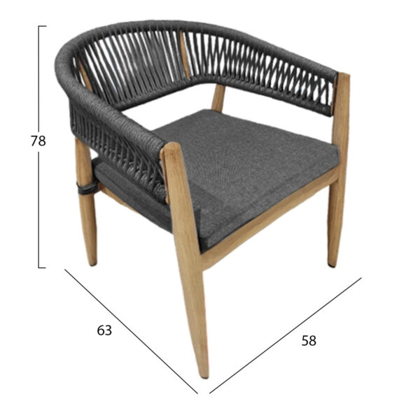ΠΟΛΥΘΡΟΝΑ ΑΛΟΥΜΙΝΙΟΥ LISTON HM6646 ΒΑΜΒΟΟ LOOK---ΣΧΟΙΝΙ & OLEFIN ΑΝΘΡΑΚΙ 58x63x78Υ