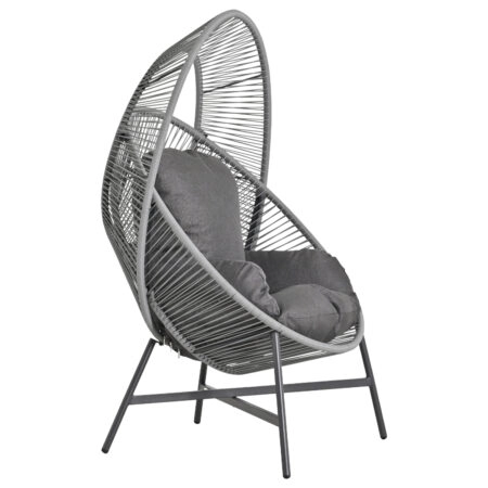 ΠΟΛΥΘΡΟΝΑ-ΦΩΛΙΑ RULER HM6506.01 ΓΚΡΙ ΜΕΤΑΛΛΟ-P.E.RATTAN-ΜΑΞΙΛΑΡΙΑ 90x85x149Υεκ