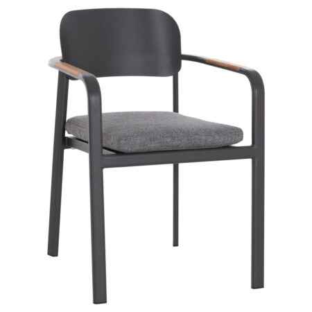 ΠΟΛΥΘΡΟΝΑ ΤΡΑΠΕΖΑΡΙΑΣ ELARA HM6414.01 ΓΚΡΙ ΑΛΟΥΜΙΝΙΟ-OLEFIN--ΞΥΛΟ TEAK 56x62x78Υεκ.