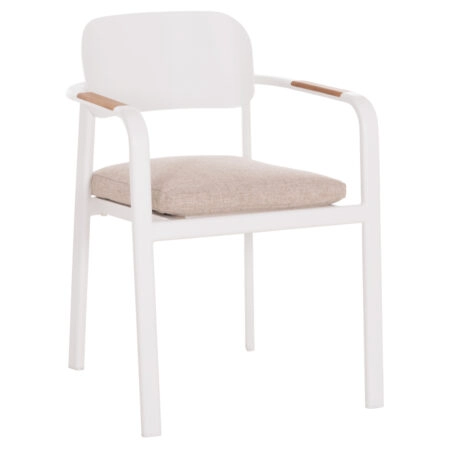 ΠΟΛΥΘΡΟΝΑ ΤΡΑΠΕΖΑΡΙΑΣ ELARA HM6414.02 ΛΕΥΚΟ ΑΛΟΥΜΙΝΙΟ-ΜΠΕΖ OLEFIN--TEAK 56x62x78Υεκ