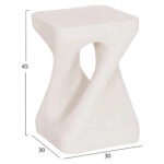 ΣΚΑΜΠΟ ΤΕΤΡΑΓΩΝΟ SANTORINI HM18337 ΠΟΛΥΡΗΤΙΝΗ--ΥΠΟΛΕΥΚΟ ΧΡΩΜΑ 30x30x45Yεκ