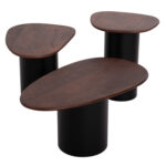 ΤΡΑΠΕΖΙA ΣΑΛΟΝΙΟΥ 3ΤΜΧ PEBBLES HM18004 MANGO TOP-ΜΕΤΑΛΛΙΚΕΣ ΜΑΥΡΕΣ ΒΑΣΕΙΣ