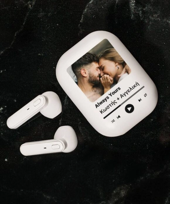 Προσωποποιημένα Ακουστικά Handsfree με Θήκη Φόρτισης