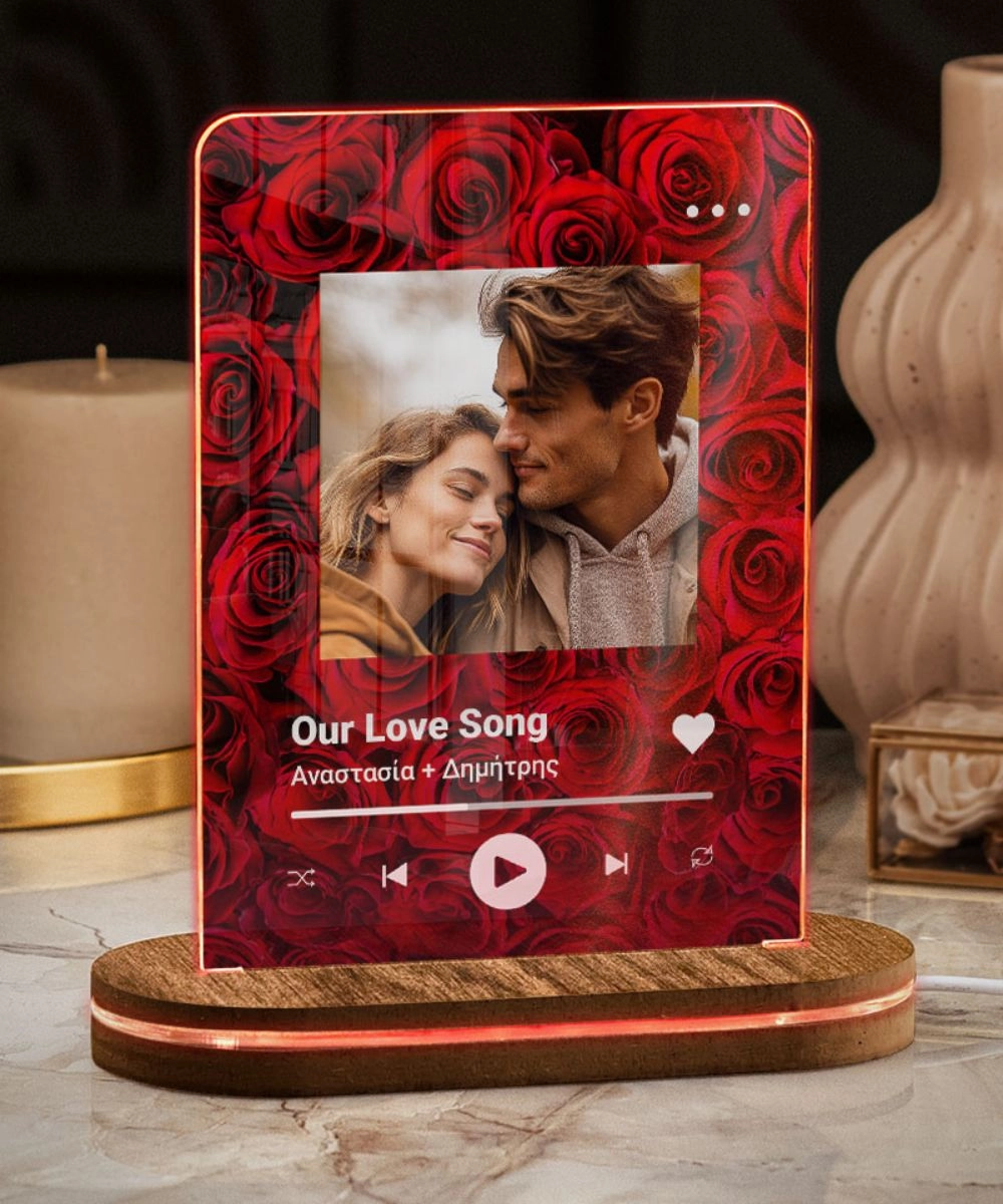 Προσωποποιημένο Φωτιστικό Led με Σχέδιο Roses Of Love