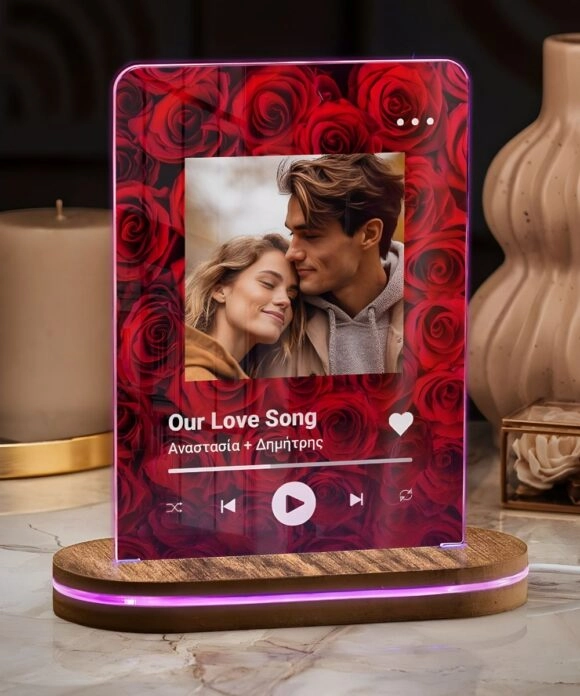Προσωποποιημένο Φωτιστικό Led με Σχέδιο Roses Of Love